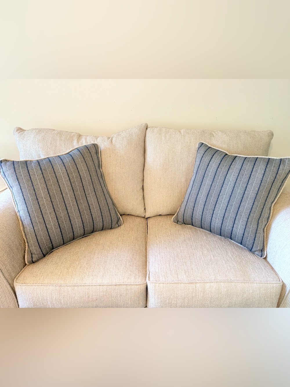 Set of two new 20 inch BeigeThrow Pillows - Soft polyester fabric.